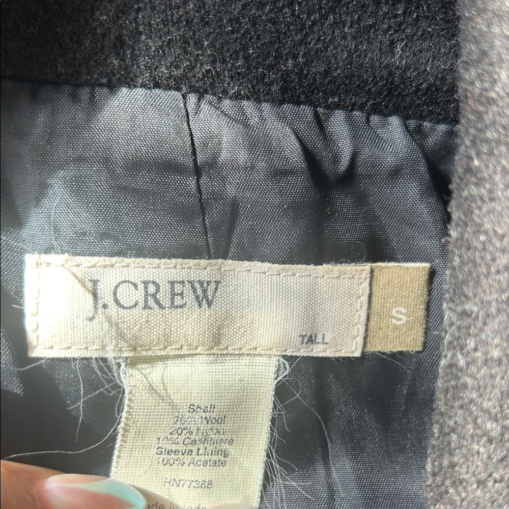 J. Crew Black Parch Pockets Long Wool Coat Sz S - Picture 3 of 6